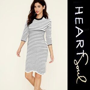 🍍3/$15🍍 HeartSoul Striped 3/4 Sleeve Dress